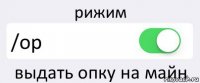 рижим /op выдать опку на майн