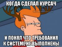 когда сделал курсач и понял что требования к системе не выполнены