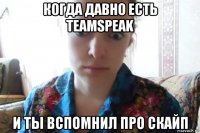 когда давно есть teamspeak и ты вспомнил про скайп