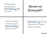 Велик не большой?