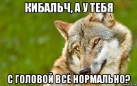 кибальч, а у тебя с головой всё нормально?