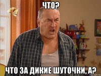 что? что за дикие шуточки, а?