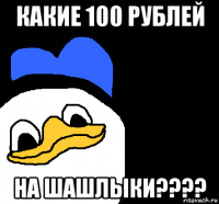 какие 100 рублей на шашлыки????