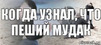 Когда узнал, что пеший мудак