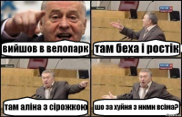 вийшов в велопарк там беха і ростік там аліна з сірожкою шо за хуйня з ними всіма?