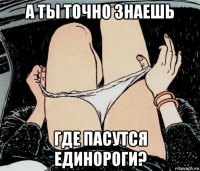 а ты точно знаешь где пасутся единороги?