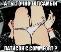 а ты точно тот самый патисон с commfort ?