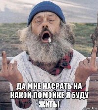  да мне насрать на какой помойке я буду жить!