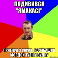 подивився "ямакасі" пригнув з сарая , роз'їбашив мордой тузіку будку