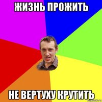 жизнь прожить не вертуху крутить