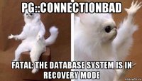 pg::connectionbad fatal: the database system is in recovery mode