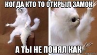 когда кто то открыл замок а ты не понял как