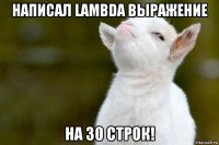 написал lambda выражение на 30 строк!