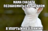 мама сказала познакомиться с бараном я упортый козёл хихи !