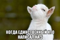  когда единственный кто написал на 5