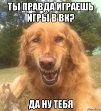 ты правда играешь игры в вк? да ну тебя