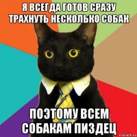 я всегда готов сразу трахнуть несколько собак поэтому всем собакам пиздец