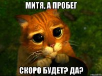 митя, а пробег скоро будет? да?