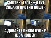 смотрю телек... и тут собаки против кошек а давайте пивка купим и, за кошек!