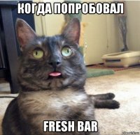 когда попробовал fresh bar