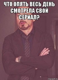 что опять весь день смотрела свой сериал? 