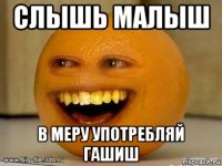 слышь малыш в меру употребляй гашиш