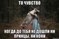 то чувство когда до тебя не дошли ни принцы, ни кони