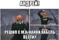 андрей! решил с м.а. какой кабель везти?