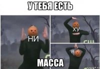 у тебя есть масса