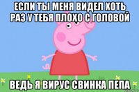 если ты меня видел хоть раз у тебя плохо с головой ведь я вирус свинка пепа