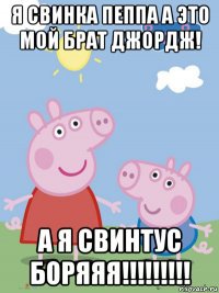 я свинка пеппа а это мой брат джордж! а я свинтус боряяя!!!!!!!!!