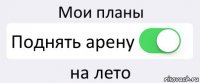 Мои планы Поднять арену на лето