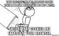 task 1065185*:the anti-forgery cookie token and form field token do not match. ensure that cookies are enabled in your browser.