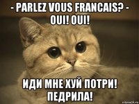 - parlez vous francais? - oui! oui! иди мне хуй потри! педрила!