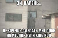  не хочешь сделать мне план на месяц? купи king koil