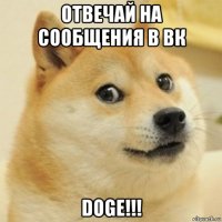 отвечай на сообщения в вк doge!!!