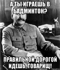 а ты играешь в бадминтон? правильной дорогой идешь, товарищ!