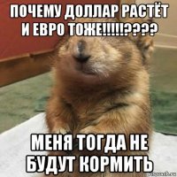 почему доллар растёт и евро тоже!!!!!???? меня тогда не будут кормить