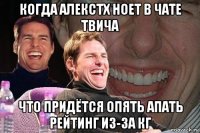 когда алекстх ноет в чате твича что придётся опять апать рейтинг из-за кг