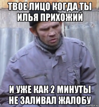 твое лицо когда ты илья прихожий и уже как 2 минуты не заливал жалобу