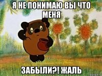 я не понимаю вы что меня забыли?! жаль