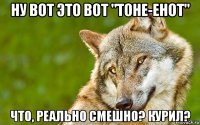 ну вот это вот "тоне-енот" что, реально смешно? курил?