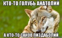 кто-то голубь анатолий а кто-то саков пиздаболий