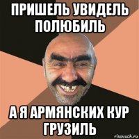 пришель увидель полюбиль а я армянских кур грузиль