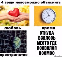 откуда взялось место где появился космос