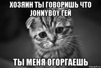 хозяин ты говоришь что johnyboy гей ты меня огоргаешь