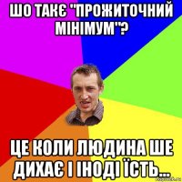 шо такє "прожиточний мінімум"? це коли людина ше дихає і іноді їсть...