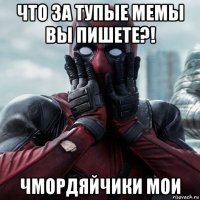 что за тупые мемы вы пишете?! чмордяйчики мои