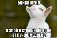 бойся меня я злой и страшный волк нет лучше медведь!