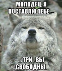 молодец. я поставлю тебе ... ... три . вы свободны.